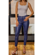 Pantalon slim enduit