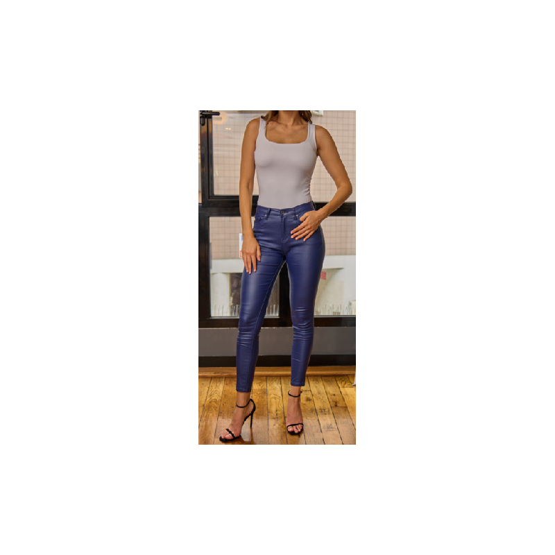 Pantalon slim enduit