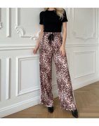 Pantalon large léopard
