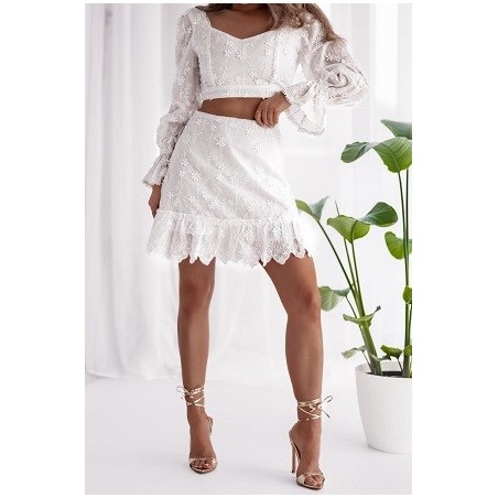 Ensemble jupe femme blanc