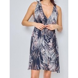 Robe courte avec imprimée et doublée.