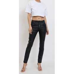 Pantalon Boyfriend simili cuir