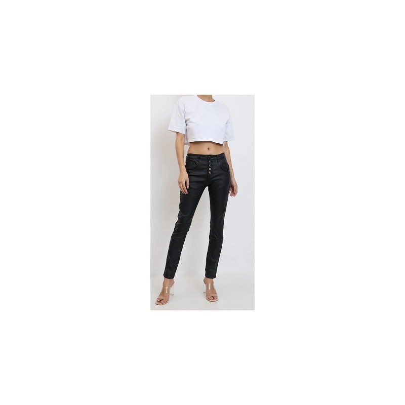 Pantalon Boyfriend simili cuir