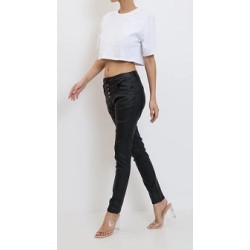 Pantalon Boyfriend simili cuir