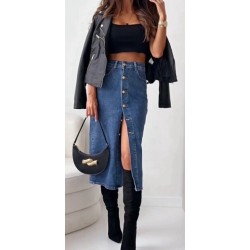 Jupe longue en jean