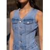 Combinaison en jean stretch sans manches