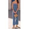 Combinaison bustier en jean stretch