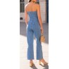 Combinaison bustier en jean stretch