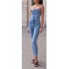 Combinaison bustier en jean stretch