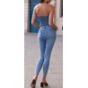 Combinaison bustier en jean stretch