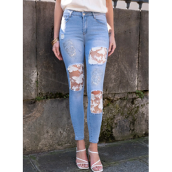 Jean skinny stretch déchiré...