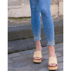 Jean skinny stretch avec diamants