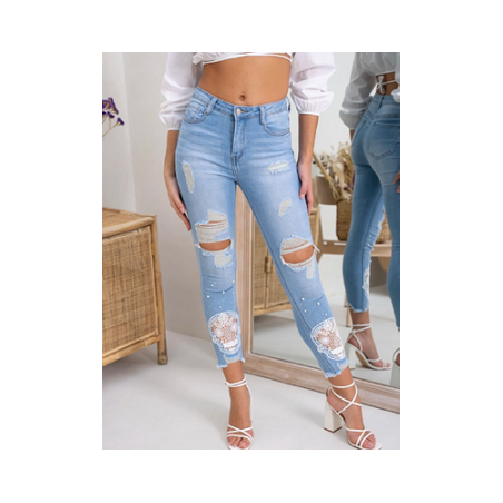 Jean skinny stretch déchiré