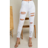Jean skinny stretch avec têtes de mort