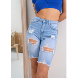 Bermuda en jean déchiré