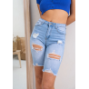 Bermuda en jean déchiré