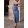 Robe bustier en jean stretch
