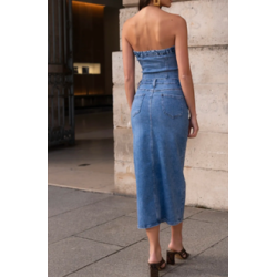 Robe bustier en jean stretch
