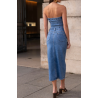 Robe bustier en jean stretch