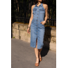Robe mi- longue en jean stretch sans manches