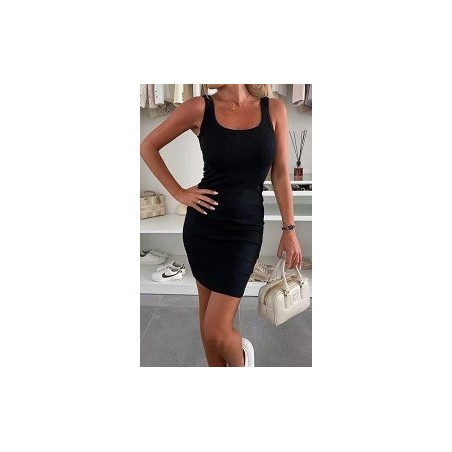 Robe moulante tissu côtelé
