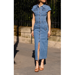 Robe longue en jean stretch