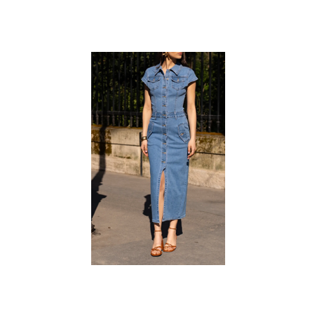 Robe longue en jean stretch