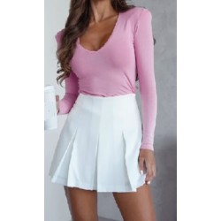 Short femme plissée