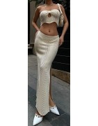 Ensemble en maille blanc, idéal pour un été tout en légèreté.