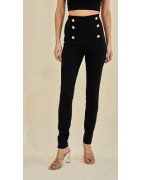 Leggings long orné de boutons