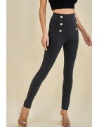 Leggings long orné de boutons