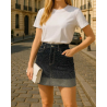 Jupe en jean avec strasse