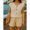 Pull en maille broches soleil